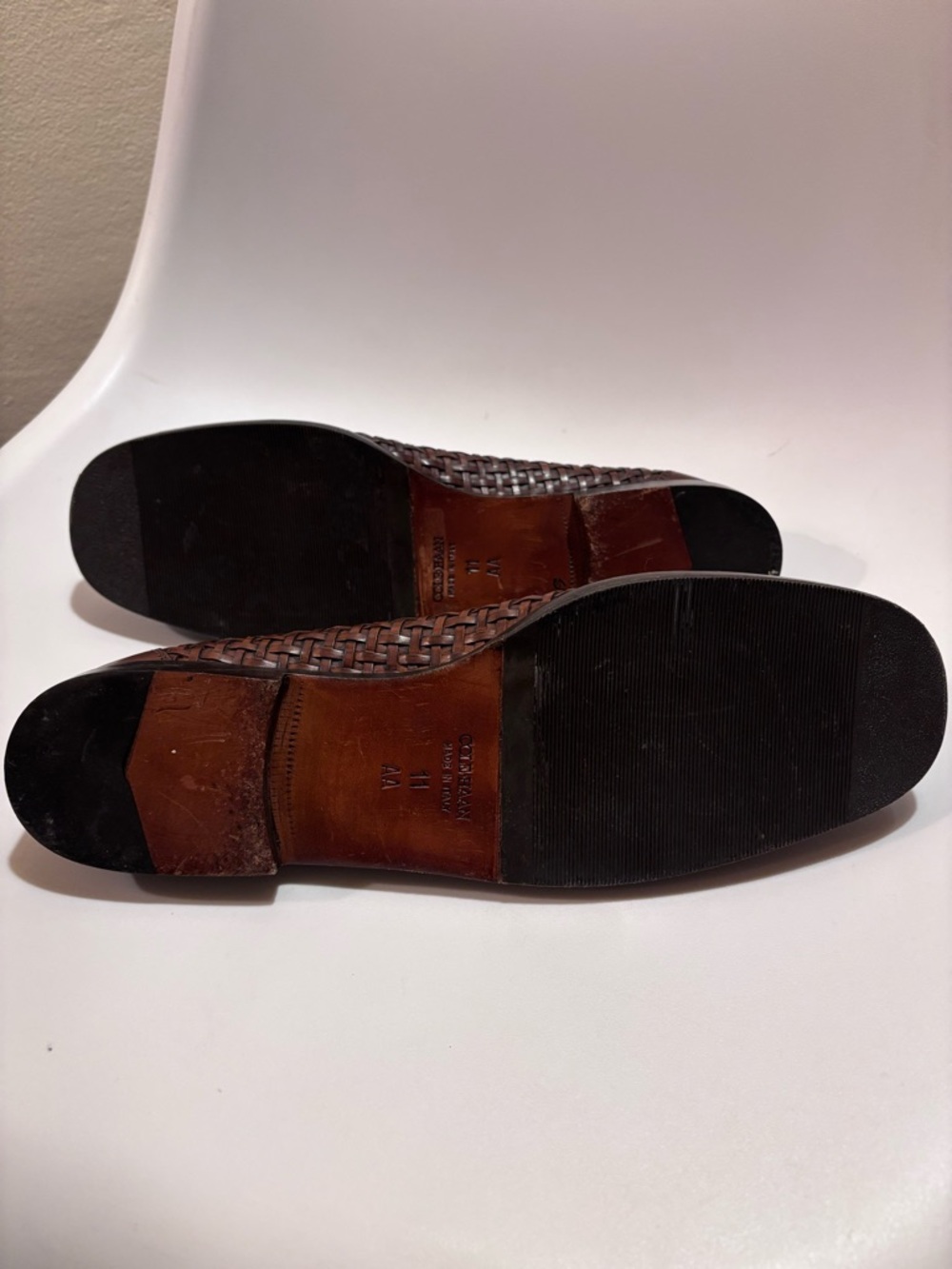 Cole Haan Brown Woven Leather Loafers - Picture 5 of 7